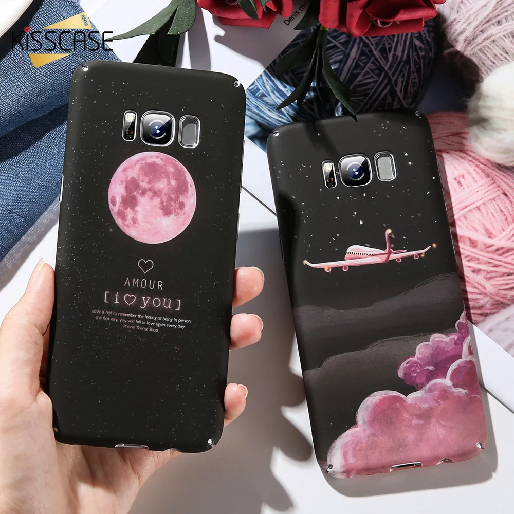 Чехол kisscase для Samsung Galaxy S10 S9 S8 Plus S10e Airplane Moon чехол телефона Note 9 8 A8 A7 J6 J4 2018 |