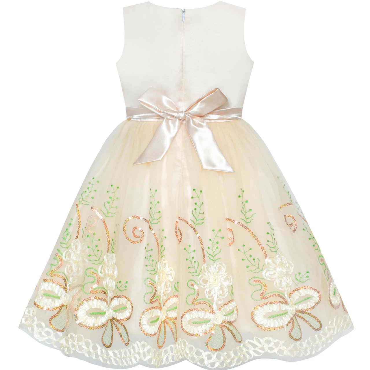 Sunny Fashion платья для девочек новогодние костюмы Цветок Девушка Платье шампанское