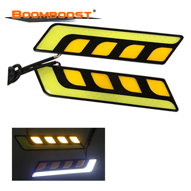 

2x Leds High Power12V 15W COB Fog car Running Light Waterproof with yellow Turn Signal Light Aluminum