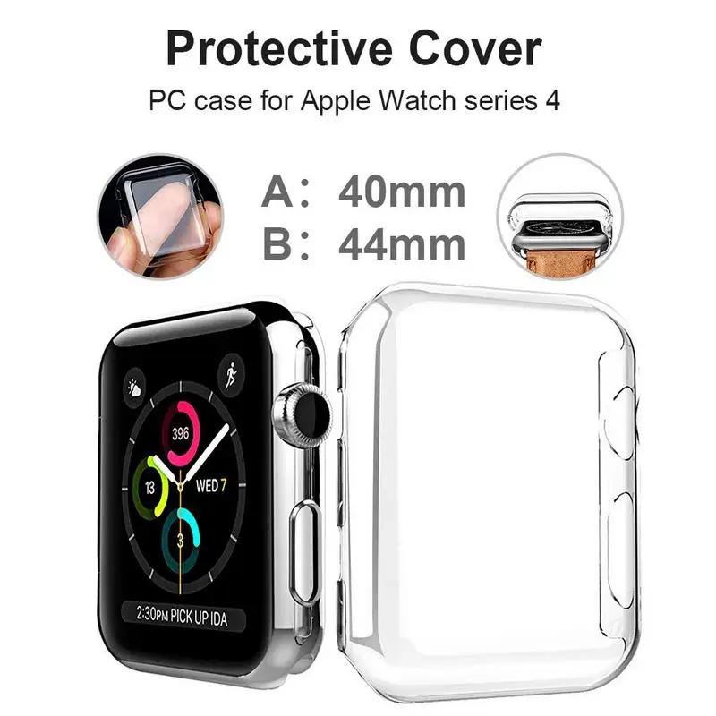 Силиконовый Жесткий Чехол для Apple Watch Series 4 44 мм 40 защитный чехол из поликарбоната