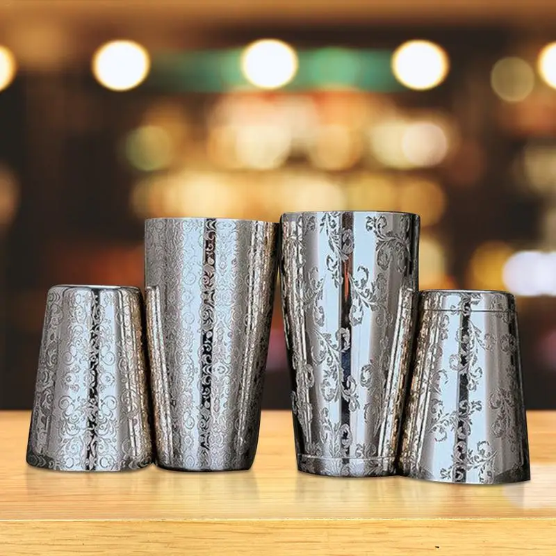 2шт Бостон шейкер для коктейлей набор гравировальных конструкций из нержавеющей