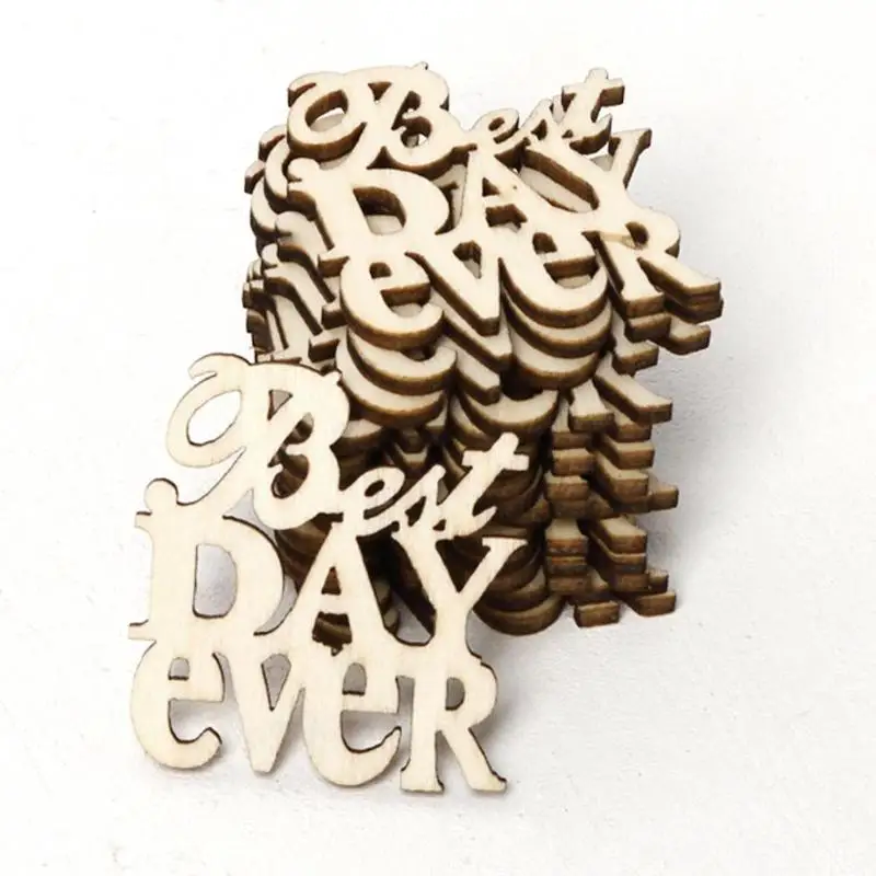 15pcs/Set DIY Vintage Best Day Ever Wood Rustic Wedding Table Ornament Festival Party Decoration | Дом и сад