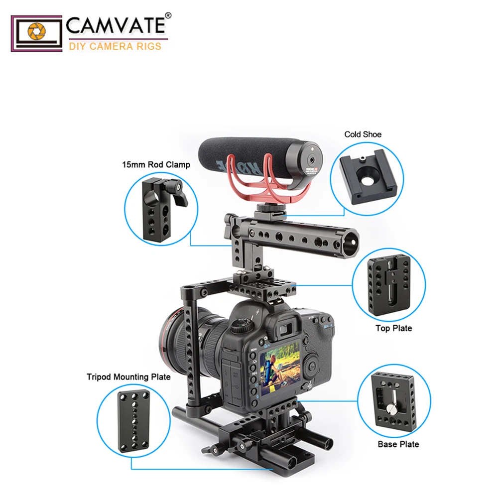 Камера CAMVATE Rig для Canon70D 50D 7D Mark11 5D Mark111 Nikon D7000 D7100 D7200 Sony A99 a58 a7 a711 GH4 GH3 GH2|Аксессуары