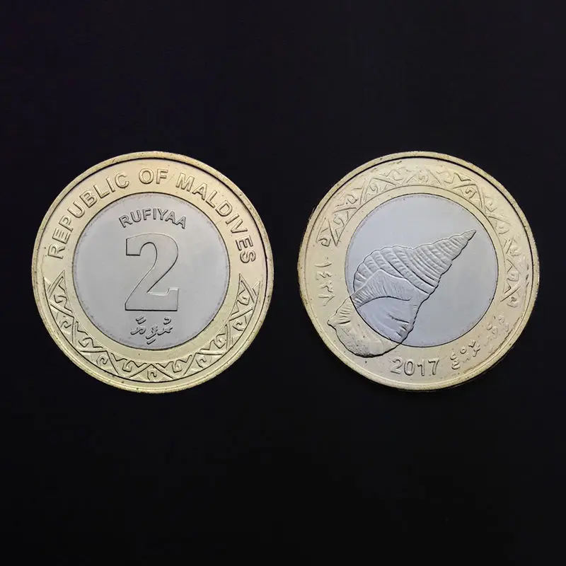 Maldives Coin 2 Rufiyaa 2017 KM # NEW Морская раковина нераспространенная азиатская специальный