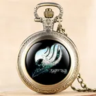 Классические Японские Аниме Фея Хвост тема кварцевые карманные часы изысканное ожерелье часы для детей мужчин женщин с цепочкой Fob