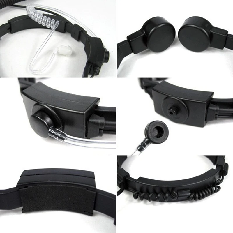 FBI Heavy Duty Tactical Big PTT Throat Mic Microphone Headset for Motorola Portable Radio EP450 GP300 CP040 CP180 Walkie Talki |