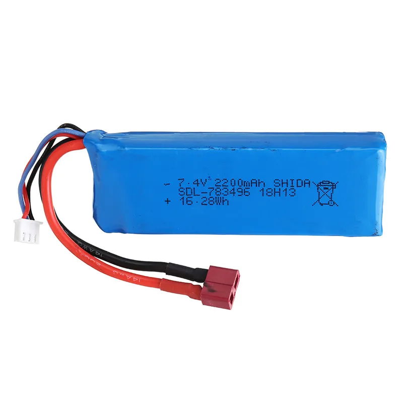 Wltoys 7 4 V 2200mAh 20C 2S T вилка Lipo батарея для 10428 10428A/B/C/A2/B2/C2 K949 Rc автомобиль|Детали и