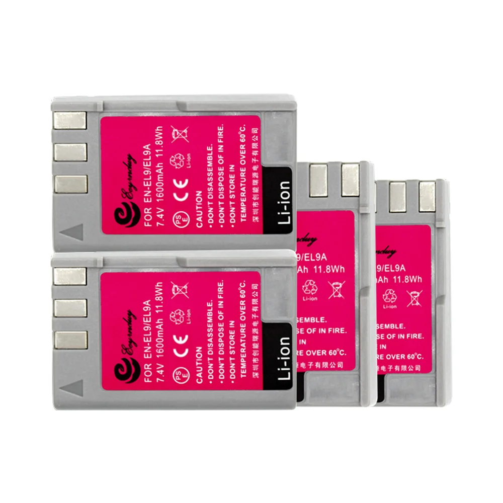 Buy 4-Pack Li-ion Battery ENEL9 EN-EL9 EN-EL9A + 1pcs Charger for Nikon D40 D60 D40X D5000 D3000 Digital Camera Batteries EL9A on