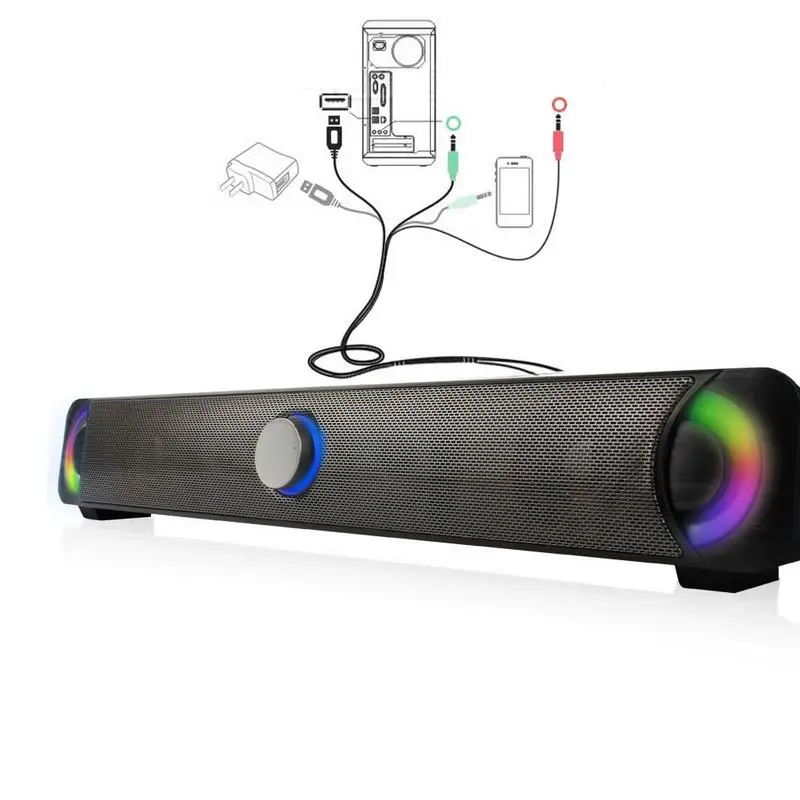 Мультимедиа HD звук динамик HiFi Бас Стерео шумоподавление для компьютера крутой