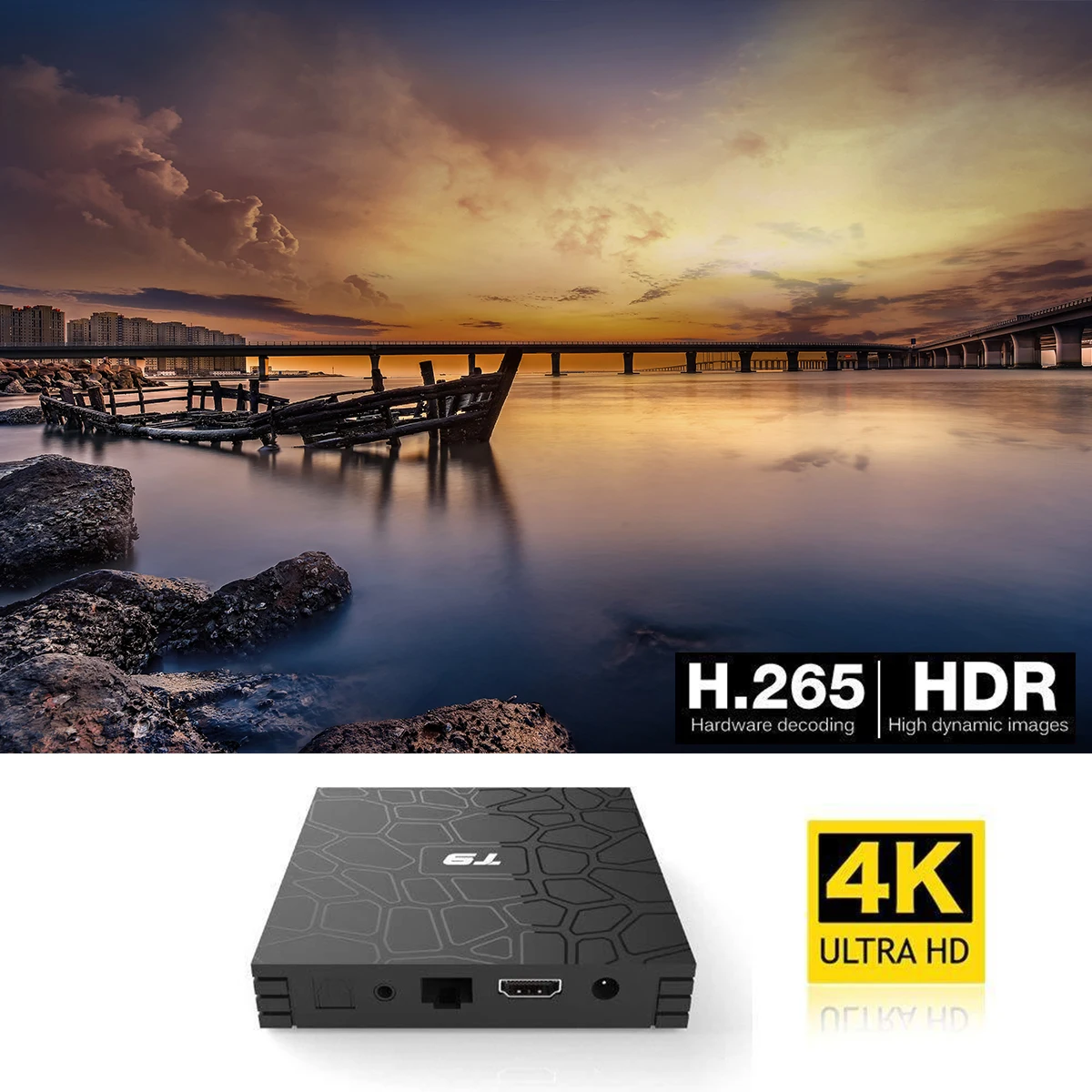SOONHUA ТВ приставка Android 8 1 4K Smart HD медиаплеер 2 4G WiFi Bluetooth четырехъядерный