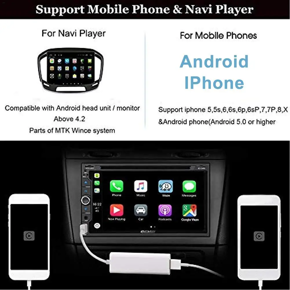 Автомобильная короткая тяга ключ USB портативный Link Dongle навигационный плеер