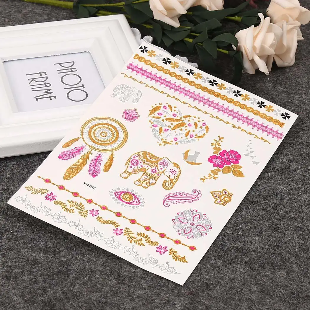 Purple and Gold Sexy Body Art Nontoxic + Tattoo Design Temporary Stickers | Красота и здоровье