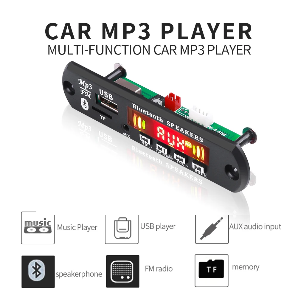Kebidu Bluetooth MP3 плеер декодер плата 12 в автомобильный комплект ручной бесплатной