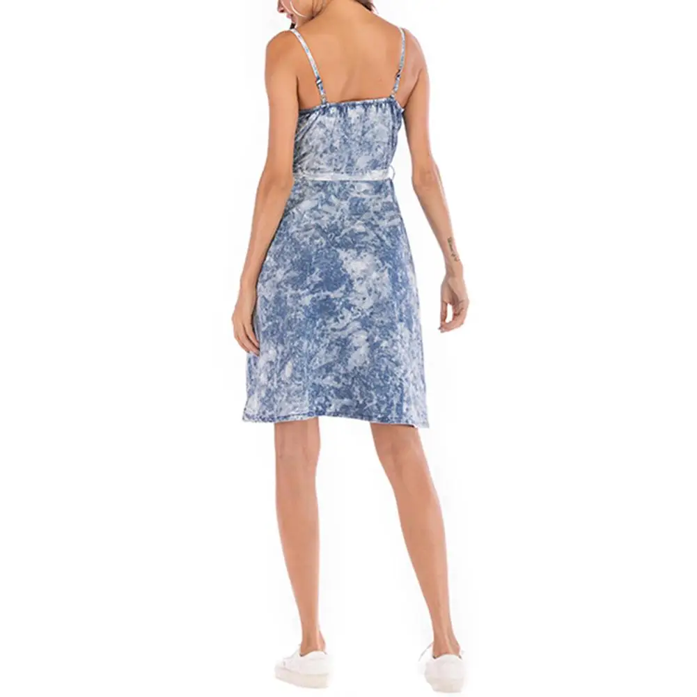 MISSKY New Summer Women Denim Dress Backless Sexy Halter Neck | Женская одежда