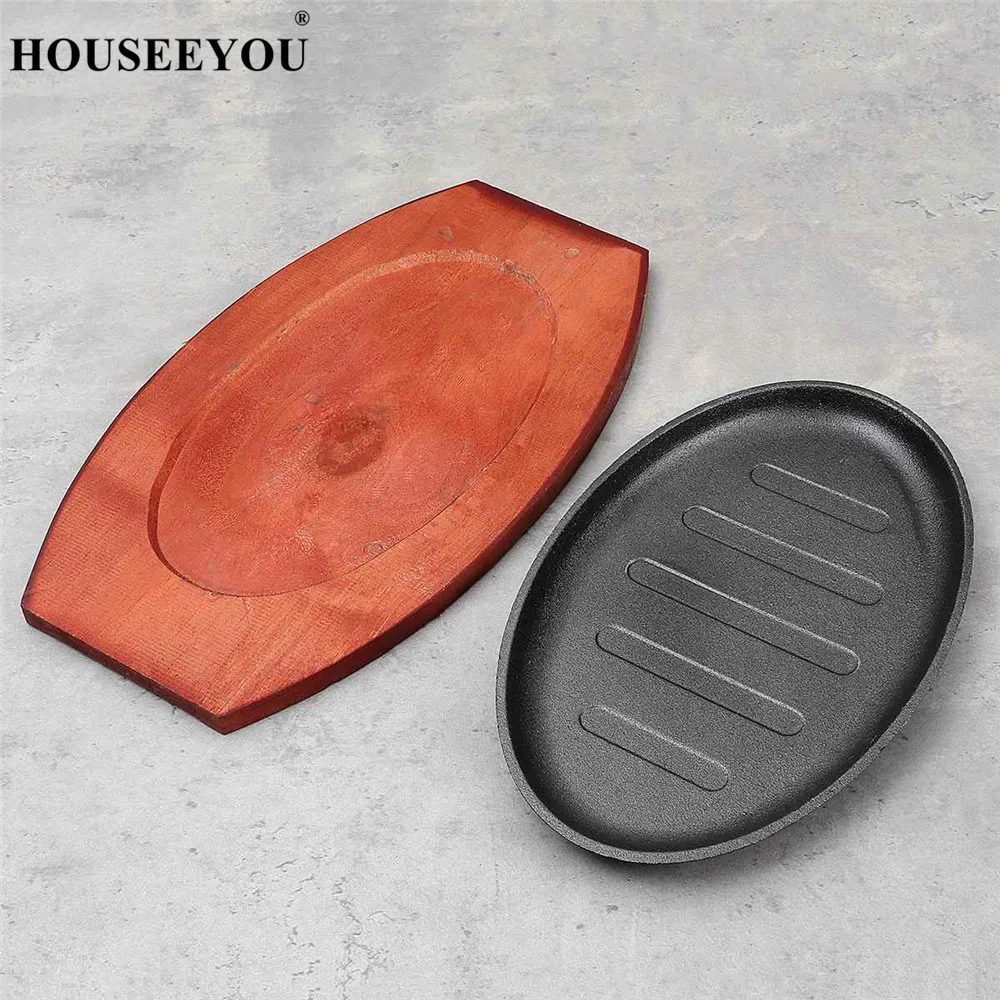 3 размера чугунная сковорода для обжарки стейка антипригарная жареная