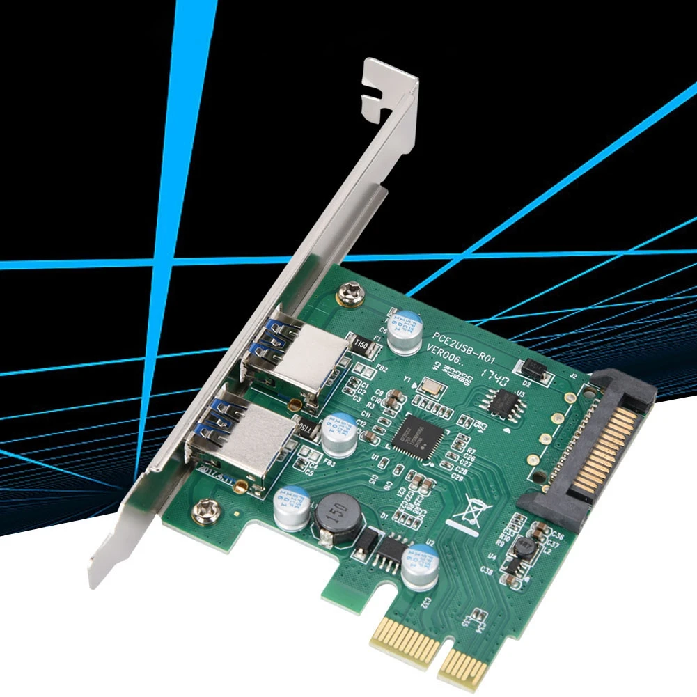 Новый 2 порты и разъёмы USB 3 0 PCI Express настольный компьютер ПК расширения Add On карты