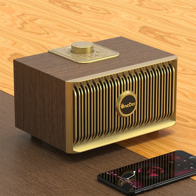 Деревянная Беспроводная Bluetooth колонка портативная HiFi с ударными басами TF динамик
