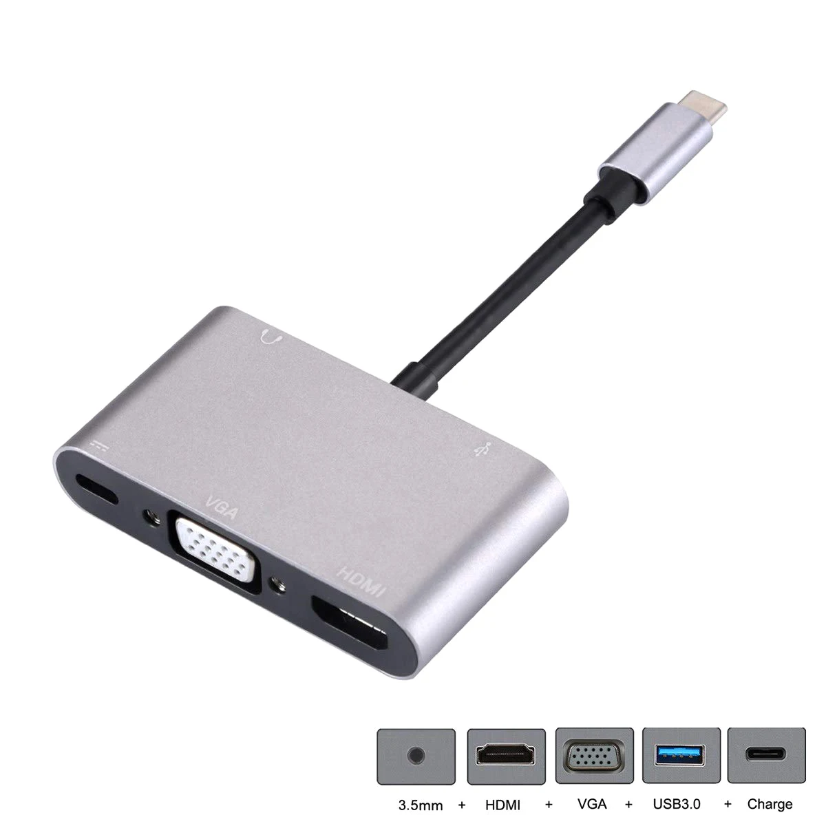 OPQ-Usb-C Usb 3 1 Type C к Hdmi и Vga Usb3.0 Otg &amp Женский аудио адаптер для ноутбука | Электроника