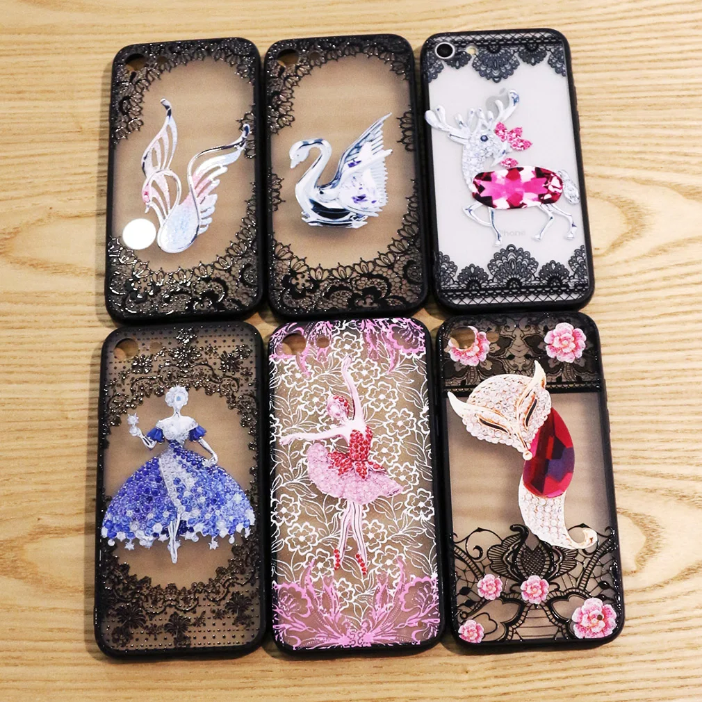 Case For Iphone 7 8 X Plus 6 6S Brand Luxury Girls Flower Cover 3D Plastic Ultra Thin Hard PC Protective Butterfly |