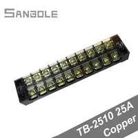 copper terminal block tb 2510 connector plate 10 positions 25a fixed type barrier strip universal plug in clamp 5pcs
