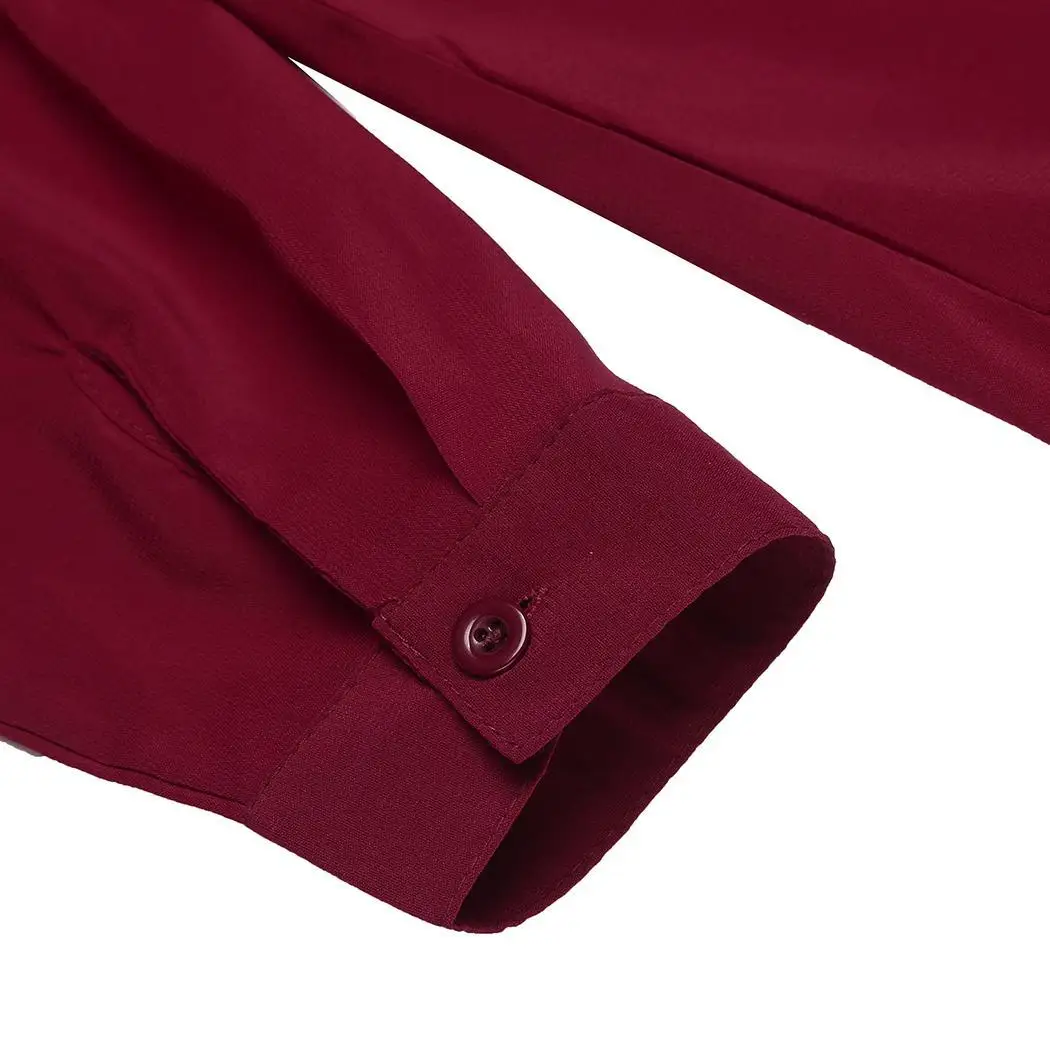 Женская модная повседневная однотонная шифоновая Весенняя летняя блузка с