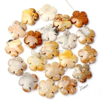high quality 20mm natural mixed color agates agates coin flowers shape loose beads strand 20pcs jewelry accessory w1332