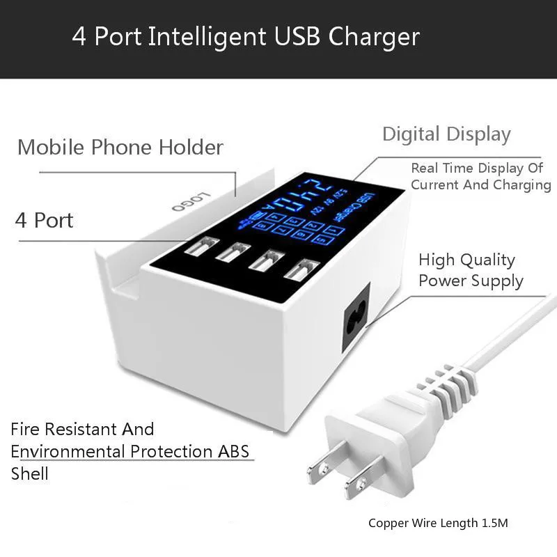 Сетевое зарядное устройство 5 В 4 порта USB а|Зарядные устройства для телефонов| |