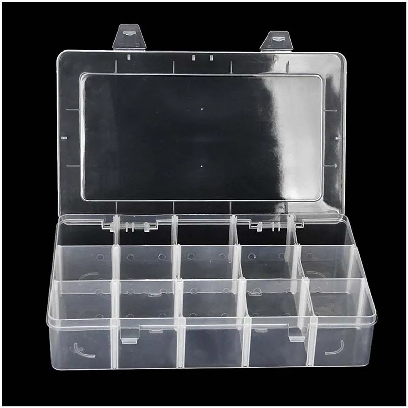 15 отсеков Коробка для хранения ювелирных изделий коробка дизайн ногтей таблетки