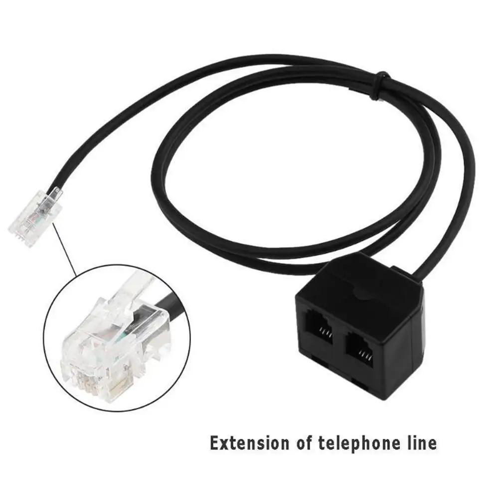 RJ9 4P4C Мужской Двойной Женский соединитель портов телефонный адаптер кабель