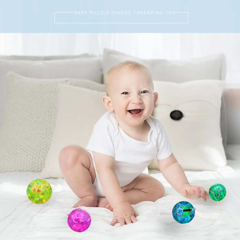 1 шт. бабочка эластичный мяч мигающий с лентой светящийся шар для прыжков детский