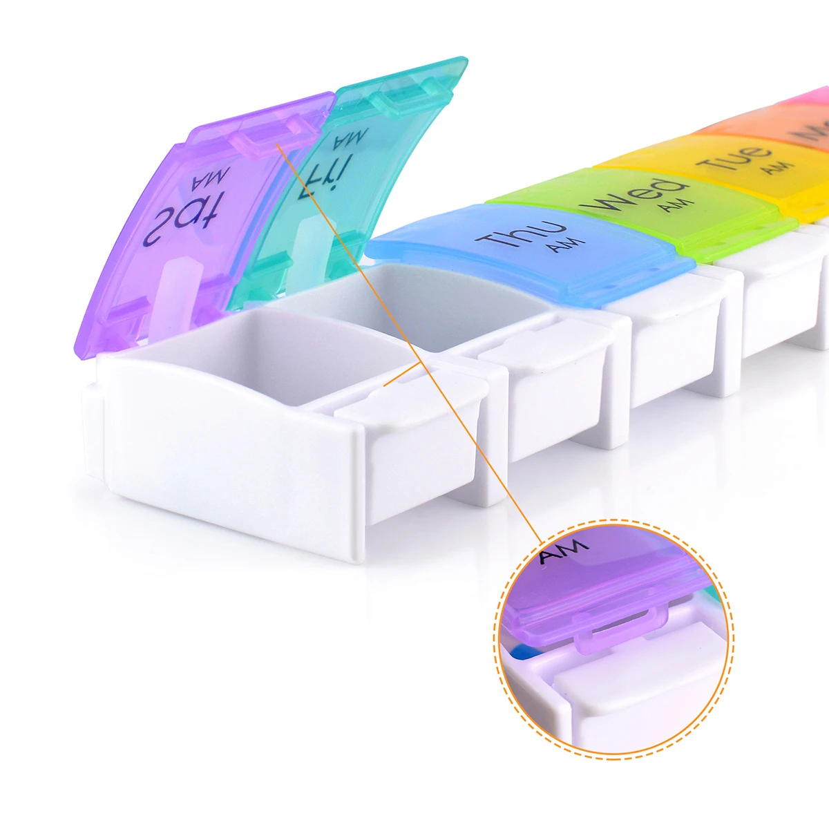 Совершенно новый портативный кнопочный Еженедельный отсек Коробка для таблеток