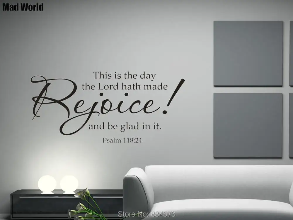 This is the day Lord Religious Psalm 118:24 Bible Wall Art Sticker Decals Home Decoration Removable Decor Stickers | Дом и сад