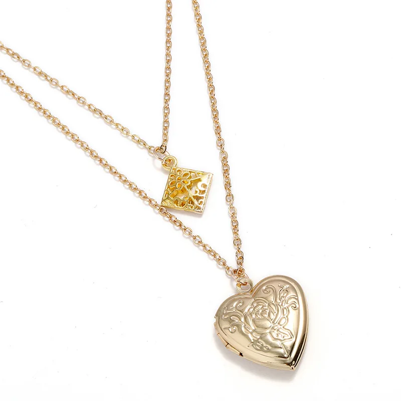 KingDeng Gold Necklace Long Link Chain Punk Necklaces Pendants Harajuku Gothic Heart Jewlery Hiphop Lover 2019 Valentine's day |