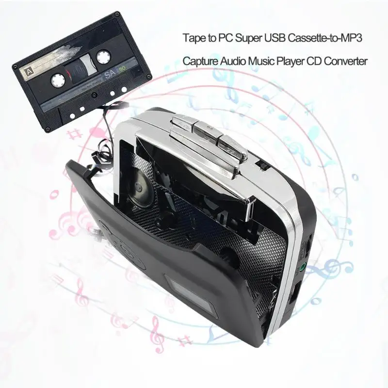 Новый 1 шт. лента на ПК Кассетный usb плеер в MP3 CD цифровой аудио музыкальный