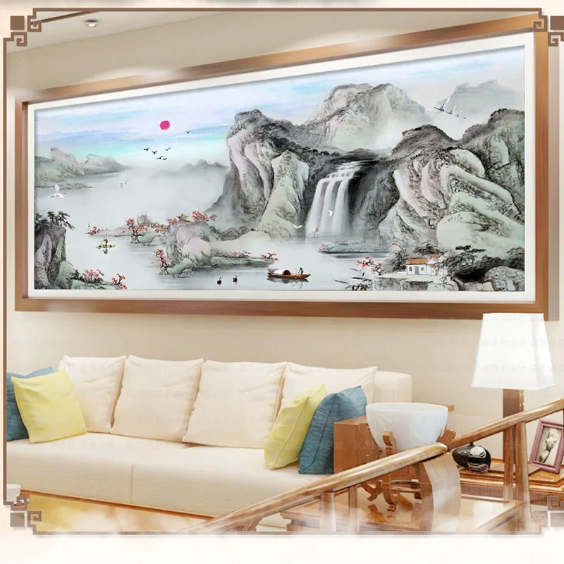 Алмазная живопись Денежный пейзаж квадратная/круглая алмазная сделай сам Набор