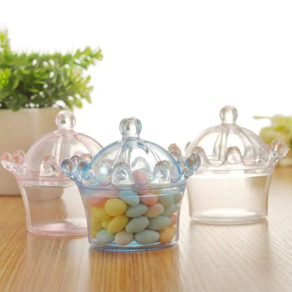 12 шт конфетных коробок пластиковый мини-купол с короной вечерние прозрачные