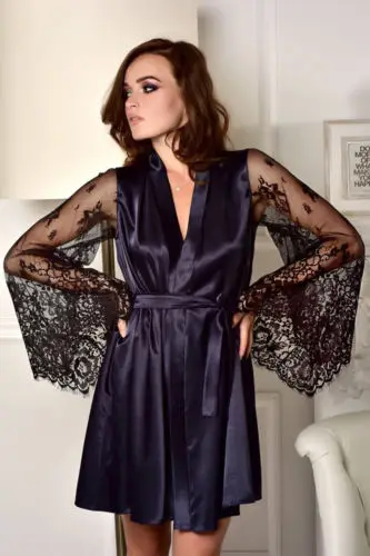 Lingerie Women Perspective Sleeve Silk Robe Gown Lace Dress Babydoll Nightdress Nightgown Sleepwear Clothing | Женская одежда
