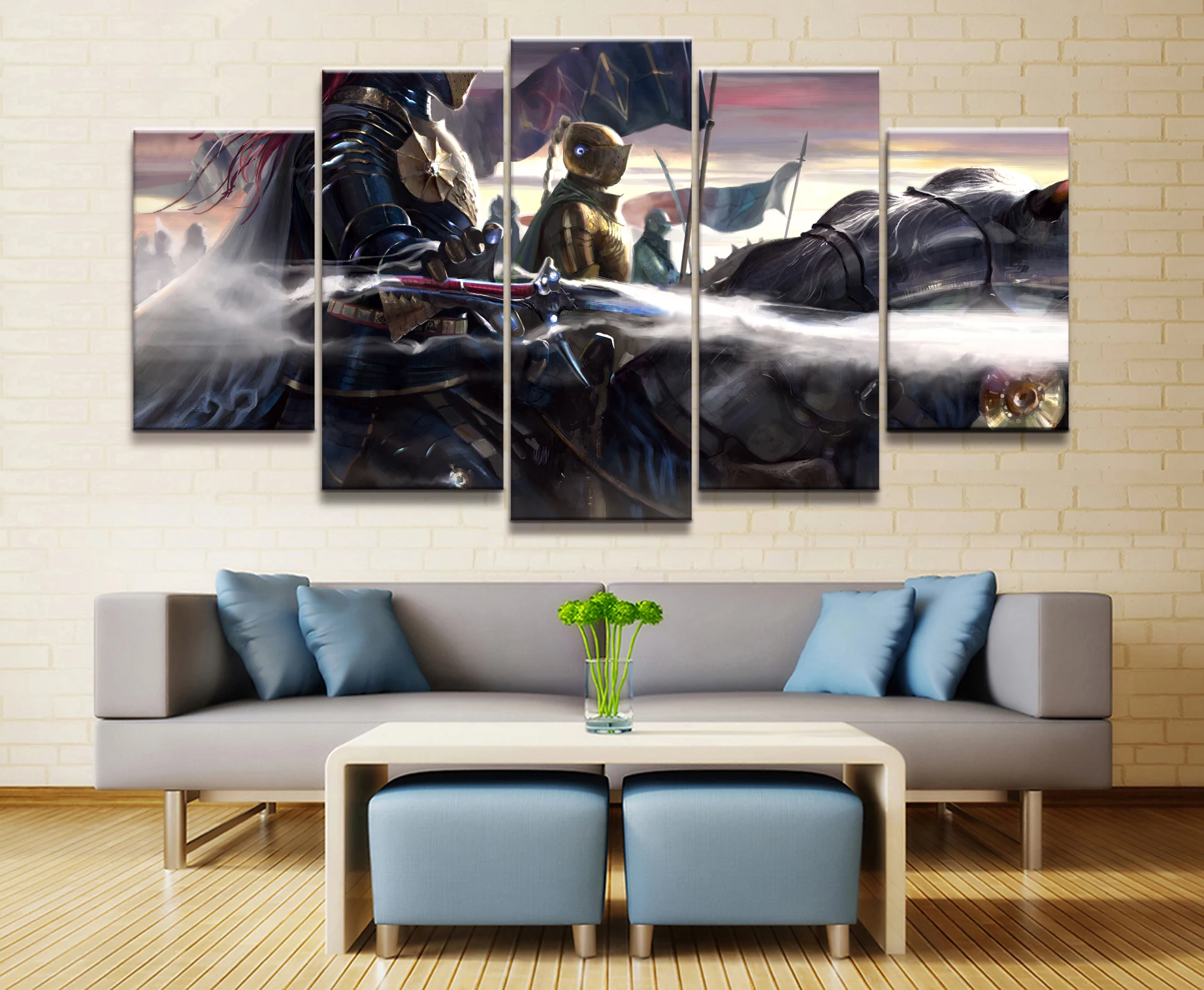 Home Decor Canvas 5 Panels Anime Fantasy Knight Game Cartoon Piece Poster Picture Wall Decoration Painting Wholesale | Дом и сад