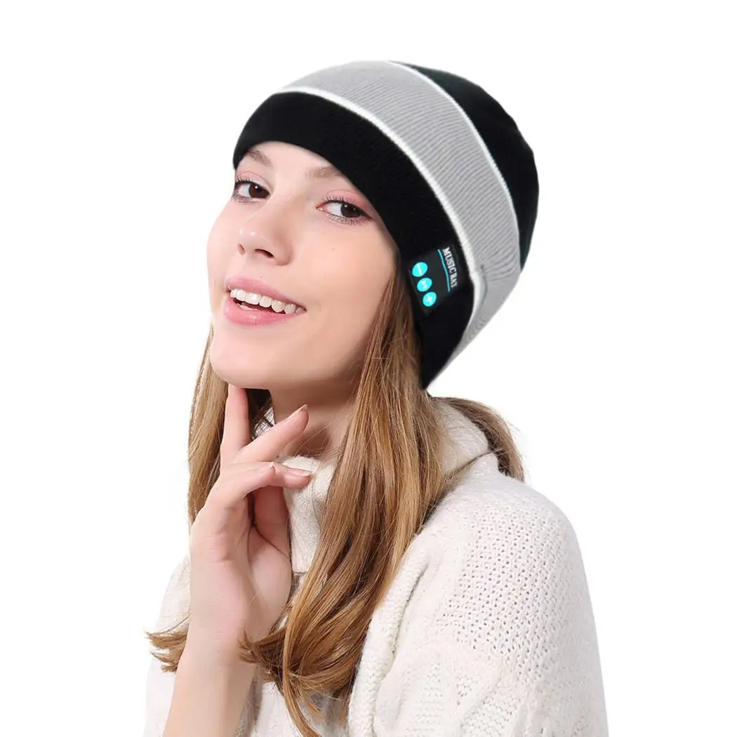Мягкая теплая Bluetooth музыкальная шапка унисекс 3 7 в/мА 1 м вязаная V4.2 DC 5 В с