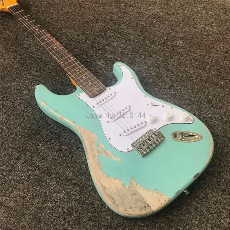 В наличии. Ручная do old guitar s реставрация древних путей электрогитара зеленый