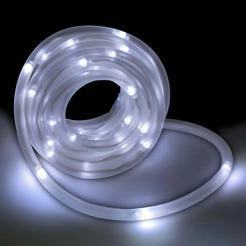 23 фута 50 LED Солнечная энергия веревка трубка световая полоса Водонепроницаемая