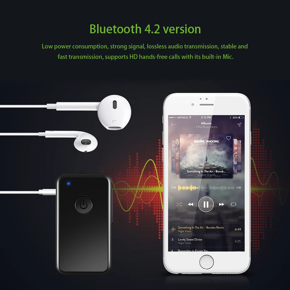 3 5 мм Bluetooth 4 2 приемник музыкальный аудио адаптер Hands free автомобильный набор AUX для