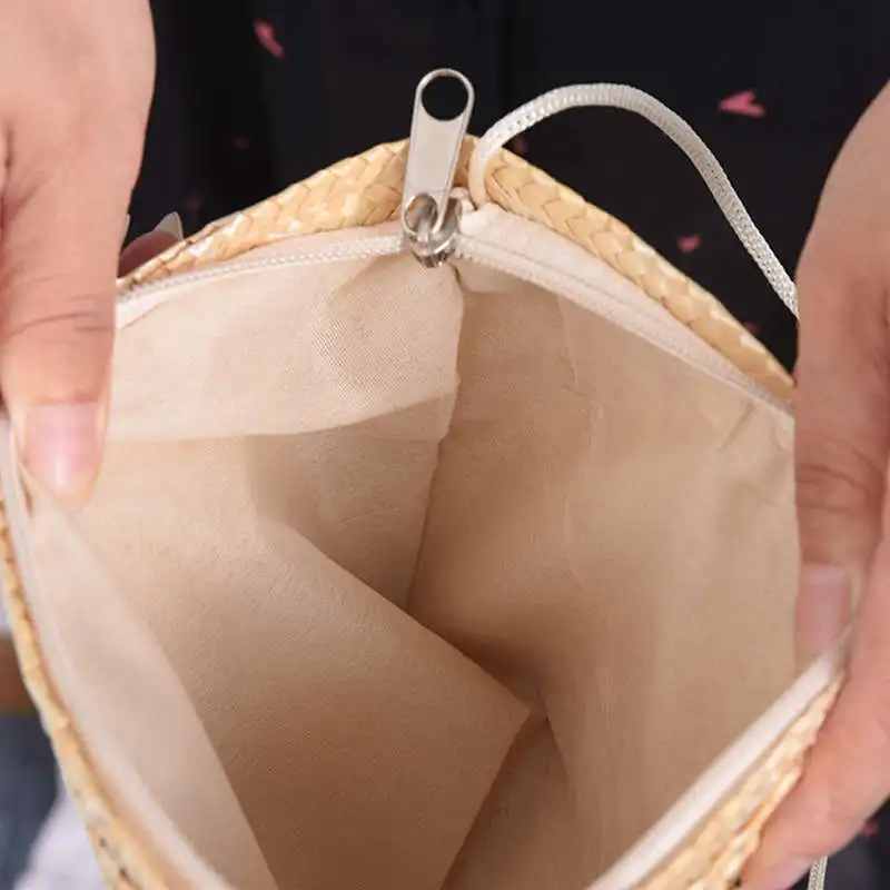 Ladies Rattan Grass Small Bag Crossbody Cute Can Be Fitted With Mobile Purse Women | Багаж и сумки