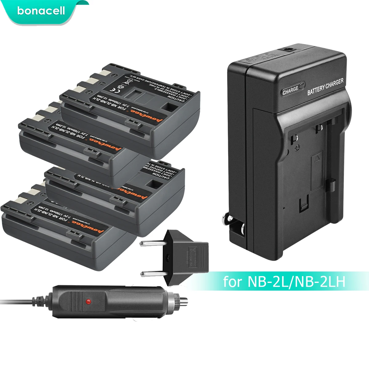Bonacell 1700 мАч NB-2L NB2L NB-2LH NB 2LH NB2LH камера батарея + зарядное устройство для Canon Rebel XT XTi