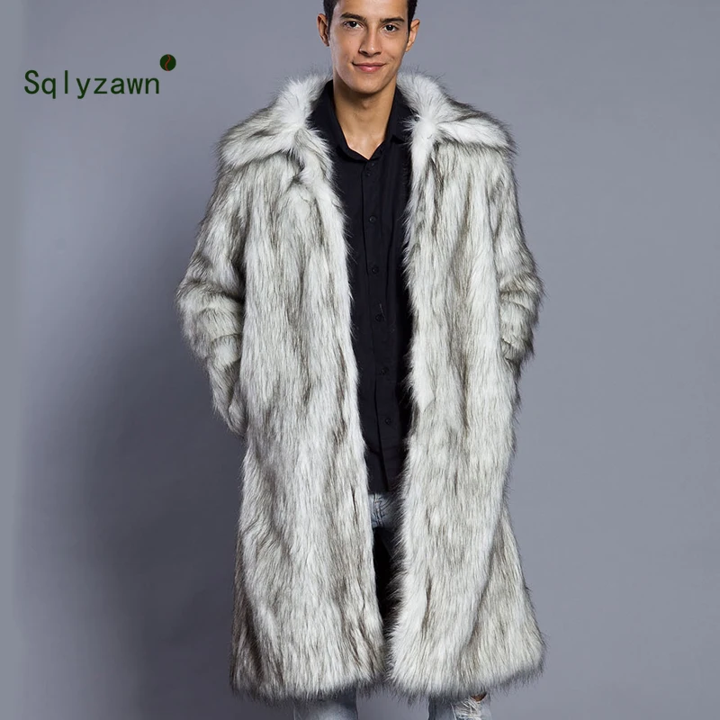 Брендовое роскошное мужское меховое пальто зимняя верхняя одежда из