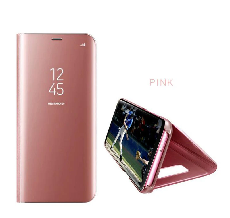 Роскошные зеркальные смарт-чехлы с подставкой для iPhone X XR XS MAX чехлы Huawei P10 Mate20