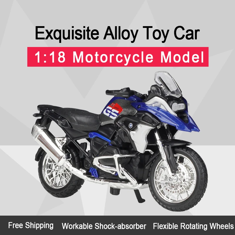 MAISTO 1:18 R1200GS 2017 сплав литья под давлением модель мотоцикла работоспособная