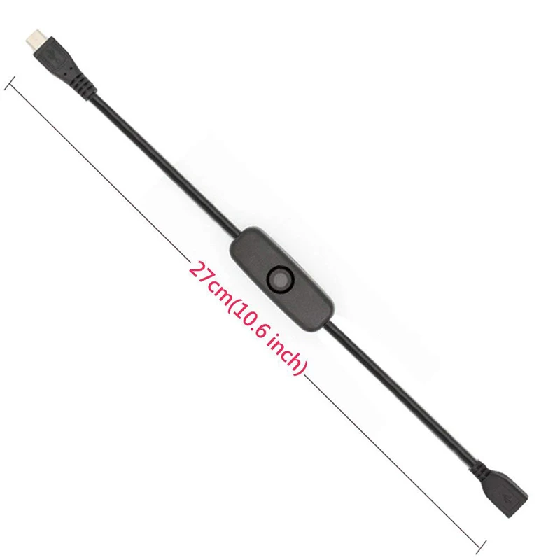 Кабель питания Raspberry Pi 3 4 с переключателем включения/выключения Micro USB Type C для