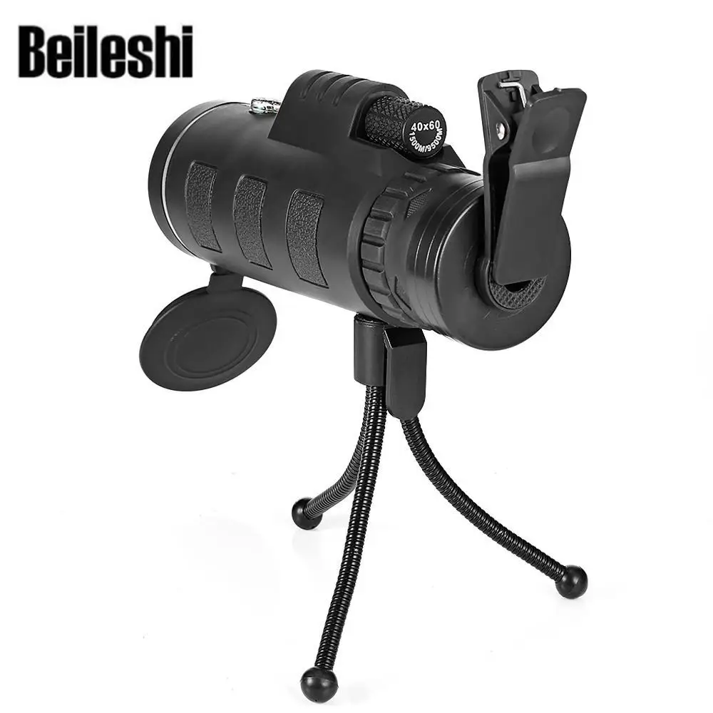 Beileshi 40X60 HD мини дневное ночное видение монокулярный телескоп со штативом для