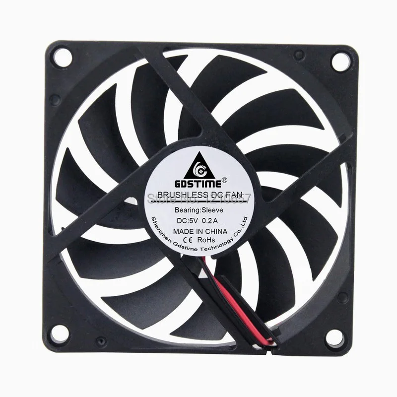 2 Pieces lot Gdstime 8010 80mm x 10mm 8CM DC 5V 2P Axial Flow Cooler Cooling Fan